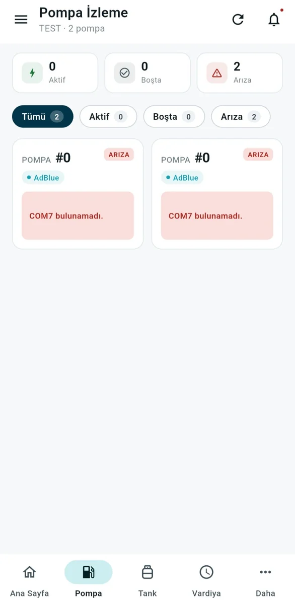 AX Mobil — Pompa İzleme