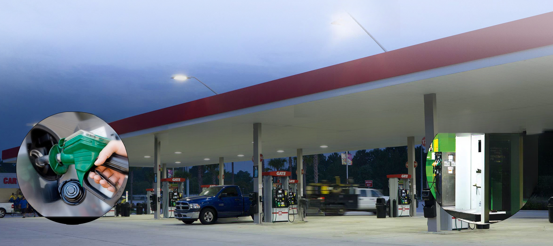 Fuel station at night